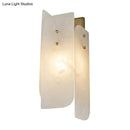 GobekUsa Modern Marble 1-Light Corner Wall Sconce Lamp in White