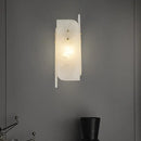 GobekUsa Modern Marble 1-Light Corner Wall Sconce Lamp in White