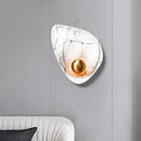 GobekUsa Marble Teardrop Sconce Lamp: Designer 1-Light Flush Mount Wall Light in Black/White for Living Room