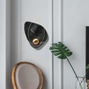 GobekUsa Marble Teardrop Sconce Lamp: Designer 1-Light Flush Mount Wall Light in Black/White for Living Room