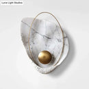 GobekUsa Marble Teardrop Sconce Lamp: Designer 1-Light Flush Mount Wall Light in Black/White for Living Room