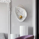 GobekUsa Marble Teardrop Sconce Lamp: Designer 1-Light Flush Mount Wall Light in Black/White for Living Room