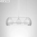 GobekUsa Modernist Pendant Lamp- White Glass 3-Head Dining Room Island Light Fixture with Cage