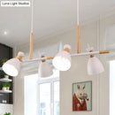 GobekUsa Green/Grey/White Metal Dome Shade Island Chandelier - Nordic Style Pendant Lamp with 4 Heads