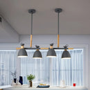 GobekUsa Green/Grey/White Metal Dome Shade Island Chandelier - Nordic Style Pendant Lamp with 4 Heads