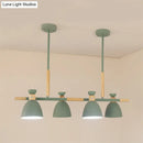 GobekUsa Green/Grey/White Metal Dome Shade Island Chandelier - Nordic Style Pendant Lamp with 4 Heads