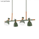 GobekUsa Green/Grey/White Metal Dome Shade Island Chandelier - Nordic Style Pendant Lamp with 4 Heads