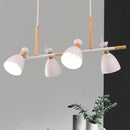 GobekUsa Green/Grey/White Metal Dome Shade Island Chandelier - Nordic Style Pendant Lamp with 4 Heads