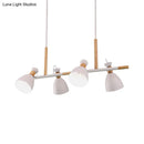 GobekUsa Green/Grey/White Metal Dome Shade Island Chandelier - Nordic Style Pendant Lamp with 4 Heads