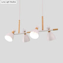 GobekUsa Green/Grey/White Metal Dome Shade Island Chandelier - Nordic Style Pendant Lamp with 4 Heads