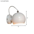 GobekUsa Contemporary White Adjustable Wall Sconce for Bedside - Iron Dome Wall Mount Lighting Fixture