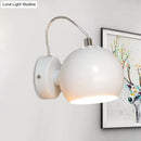 GobekUsa Contemporary White Adjustable Wall Sconce for Bedside - Iron Dome Wall Mount Lighting Fixture
