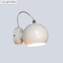 GobekUsa Contemporary White Adjustable Wall Sconce for Bedside - Iron Dome Wall Mount Lighting Fixture