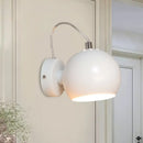 GobekUsa Contemporary White Adjustable Wall Sconce for Bedside - Iron Dome Wall Mount Lighting Fixture