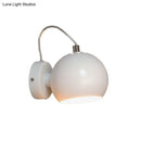 GobekUsa Contemporary White Adjustable Wall Sconce for Bedside - Iron Dome Wall Mount Lighting Fixture