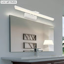 GobekUsa Metallic Cylinder Vanity Lamp - LED Wall Lighting for Bathroom - 16"/20" Long - White - Modern & Minimalist Design