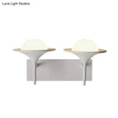 GobekUsa Metallic Flared Wall Sconce Lamp: Modern 2-Light LED Lighting in White for Bedside