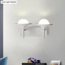 GobekUsa Metallic Flared Wall Sconce Lamp: Modern 2-Light LED Lighting in White for Bedside