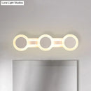 GobekUsa Modern White LED Vanity Light - 16"/23.5" Linear Wall Sconce with Acrylic Shade - Warm/White Light, 3/4 Lights