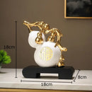 GobekUsa Golden Gourd Ceramic Sculpture - Modern Art Room Decor