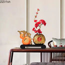 GobekUsa Golden Gourd Ceramic Sculpture - Modern Art Room Decor