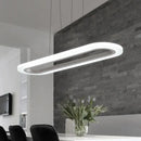 GobekUsa Sleek Silver LED Office Island Ceiling Light - Acrylic Pendulum Design