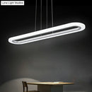 GobekUsa Sleek Silver LED Office Island Ceiling Light - Acrylic Pendulum Design