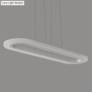 GobekUsa Sleek Silver LED Office Island Ceiling Light - Acrylic Pendulum Design