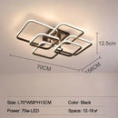 GobekUsa LED Ceiling Light 4 Rings 78W Square for Living Room Bedroom Bar