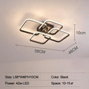 GobekUsa LED Ceiling Light 4 Rings 78W Square for Living Room Bedroom Bar
