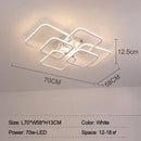 GobekUsa LED Ceiling Light 4 Rings 78W Square for Living Room Bedroom Bar