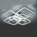 GobekUsa LED Ceiling Light 4 Rings 78W Square for Living Room Bedroom Bar