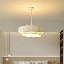 GobekUsa Creamy Style E27 Chandelier Bedroom Pendant Lights: Minimalist White Fabric LED Lamps