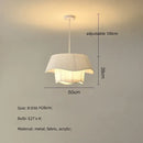 GobekUsa Creamy Style E27 Chandelier Bedroom Pendant Lights: Minimalist White Fabric LED Lamps