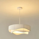 GobekUsa Creamy Style E27 Chandelier Bedroom Pendant Lights: Minimalist White Fabric LED Lamps