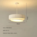 GobekUsa Creamy Style E27 Chandelier Bedroom Pendant Lights: Minimalist White Fabric LED Lamps
