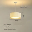 GobekUsa Creamy Style E27 Chandelier Bedroom Pendant Lights: Minimalist White Fabric LED Lamps