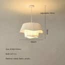 GobekUsa Creamy Style E27 Chandelier Bedroom Pendant Lights: Minimalist White Fabric LED Lamps