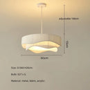 GobekUsa Creamy Style E27 Chandelier Bedroom Pendant Lights: Minimalist White Fabric LED Lamps