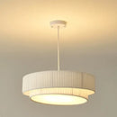GobekUsa Creamy Style E27 Chandelier Bedroom Pendant Lights: Minimalist White Fabric LED Lamps