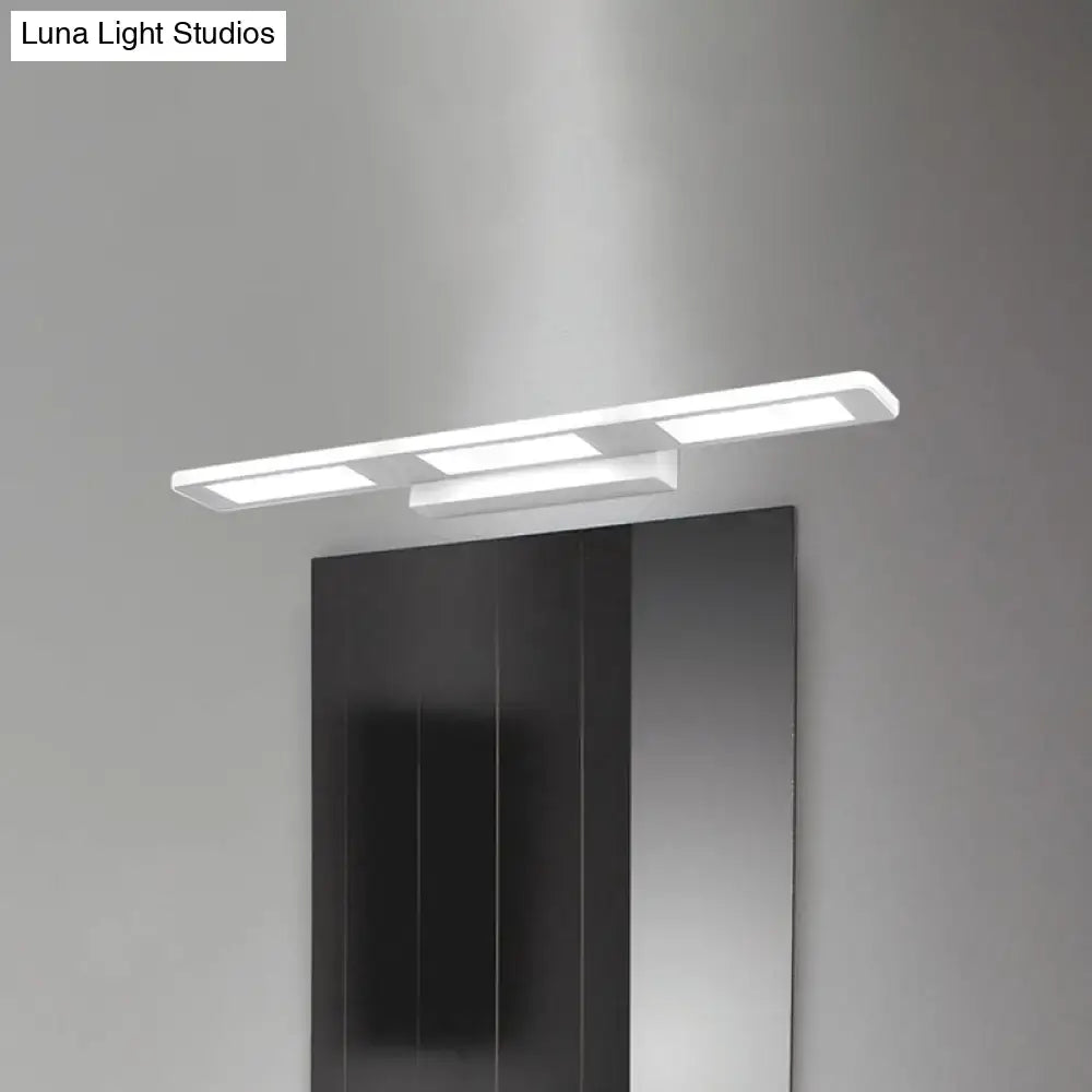 GobekUsa Modern LED Rectangular Acrylic Vanity Wall Light - White/Warm Light, photo 3 of 4