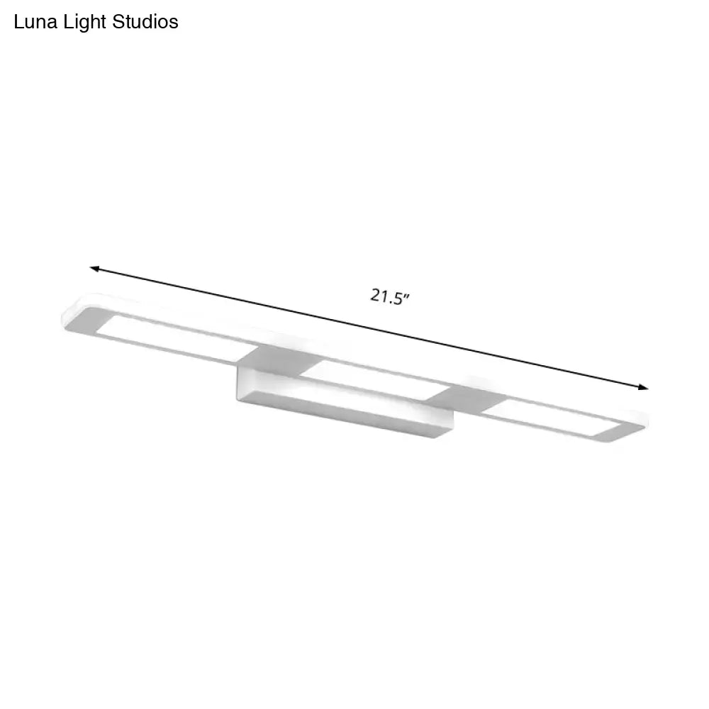 GobekUsa Modern LED Rectangular Acrylic Vanity Wall Light - White/Warm Light, photo 2 of 4