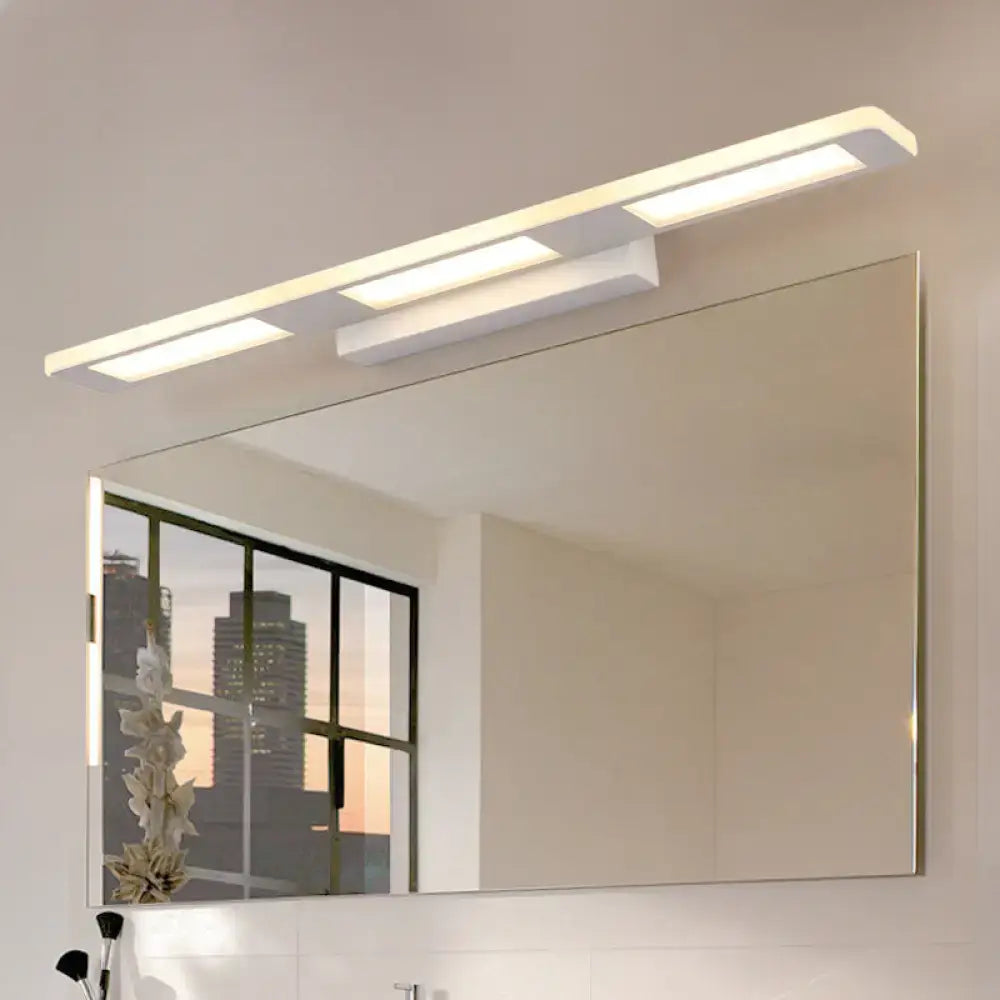 GobekUsa Modern LED Rectangular Acrylic Vanity Wall Light - White/Warm Light, photo 4 of 4