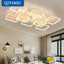 GobekUsa Dimmable LED Chandelier for Bedroom Living Room Study, Modern Acrylic Lighting Fixture