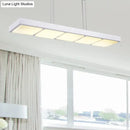 GobekUsa Modern Metal Rectangular Island Lamp with 3/4/5 Lights in Black/White - Office Hanging Light in Warm/White