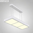 GobekUsa Modern Metal Rectangular Island Lamp with 3/4/5 Lights in Black/White - Office Hanging Light in Warm/White