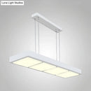 GobekUsa Modern Metal Rectangular Island Lamp with 3/4/5 Lights in Black/White - Office Hanging Light in Warm/White