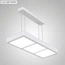 GobekUsa Modern Metal Rectangular Island Lamp with 3/4/5 Lights in Black/White - Office Hanging Light in Warm/White