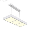 GobekUsa Modern Metal Rectangular Island Lamp with 3/4/5 Lights in Black/White - Office Hanging Light in Warm/White