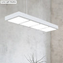 GobekUsa Modern Metal Rectangular Island Lamp with 3/4/5 Lights in Black/White - Office Hanging Light in Warm/White
